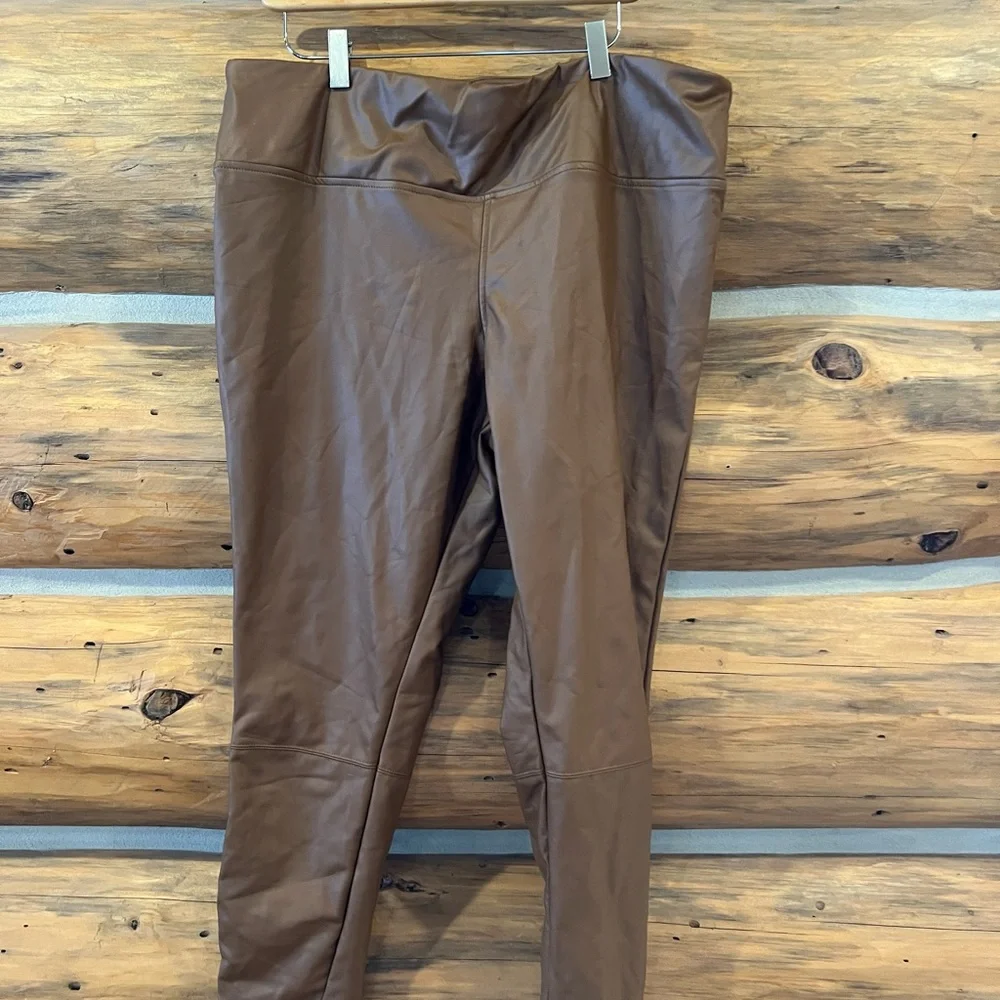 A New Day Women's High-Waisted Faux Leather Ankle Leggings XXL - Picture 2 of 4